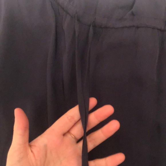 Theory Navy Silk Drawstring Jumpsuit - Picture 6 of 6